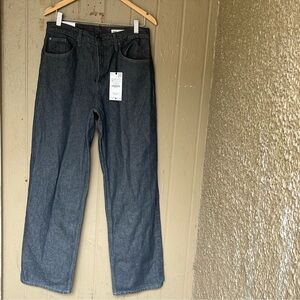 Zara The straight full length jeans in anthracite